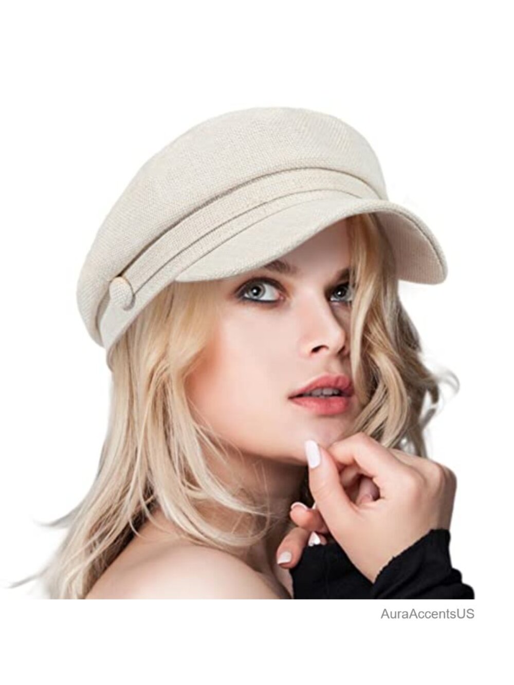 100% Cotton Newsboy Cap Adjustable Cabbie Hat for Women Casual Hiking
